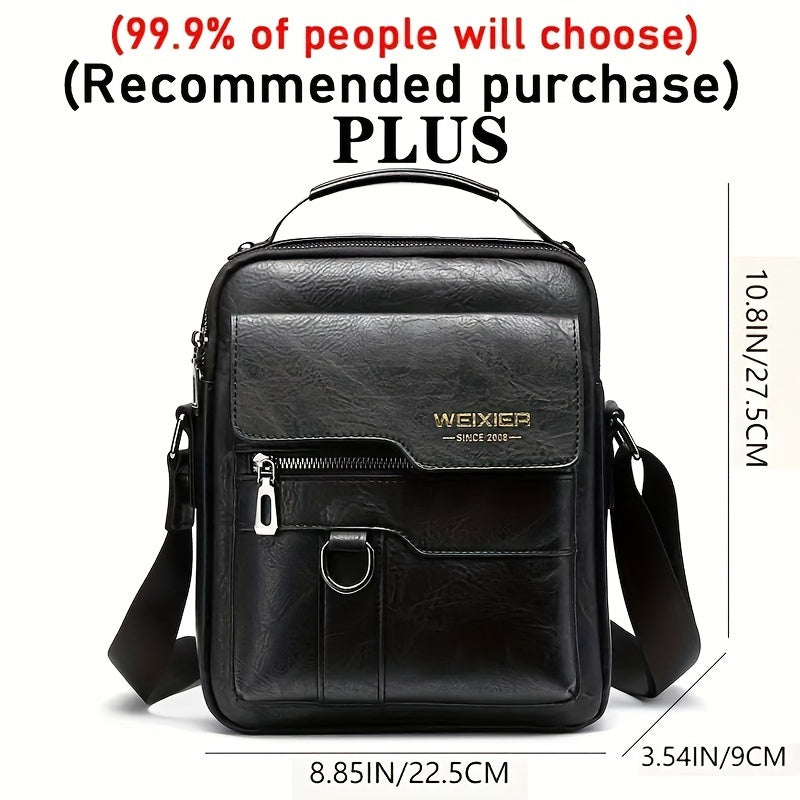 WEIXIER Crossbody Bag, Men's Shoulder Bag Vintage Hand Business Men's Casual Bag Satchel Bag For Men Gift For Father/Anniversary