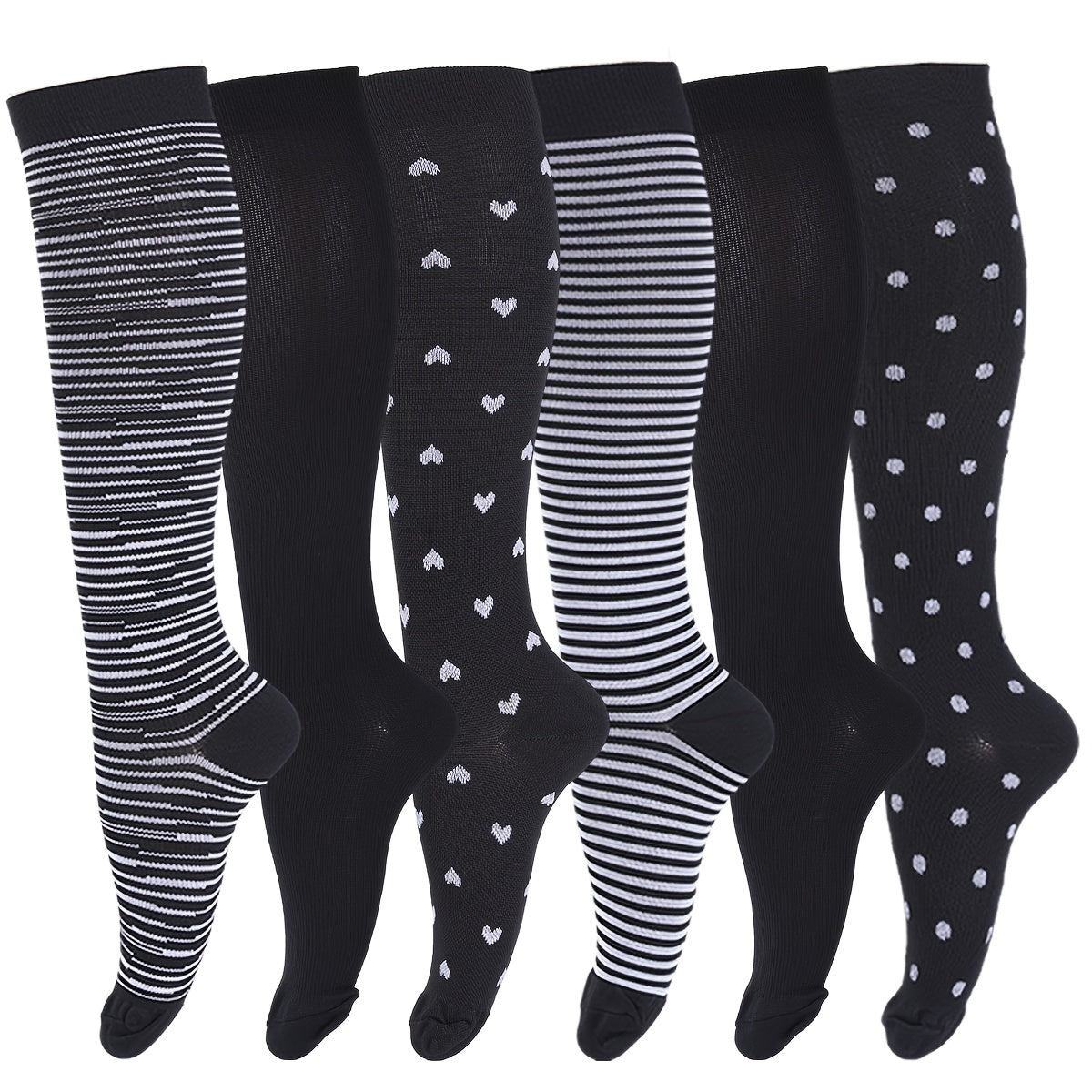 15-20mmHg Graduated Compression Copper Compression Socks - 6 Pairs For Women And Men - Improved Circulation And Reduced Swelling