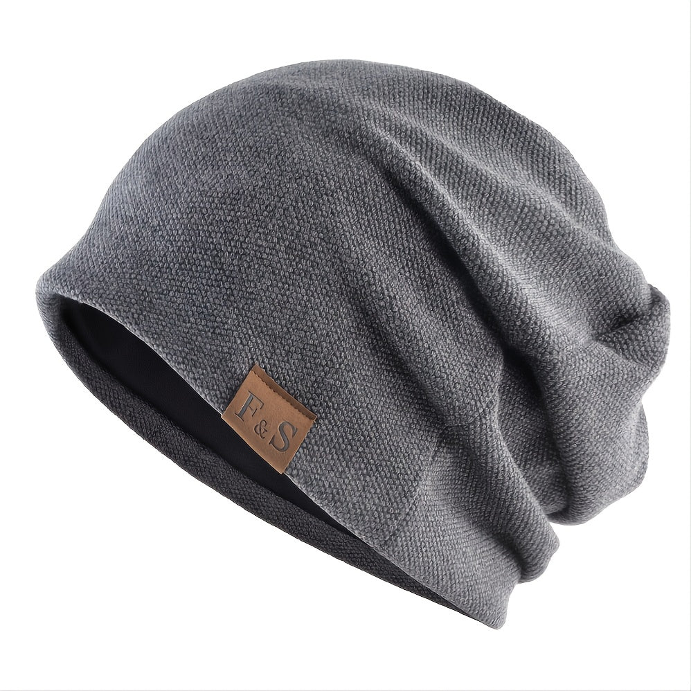 1pc Hat Letter Casual Warm Knitted Winter Hat Fashionable, Solid Hip-hop Hat For Men and Women