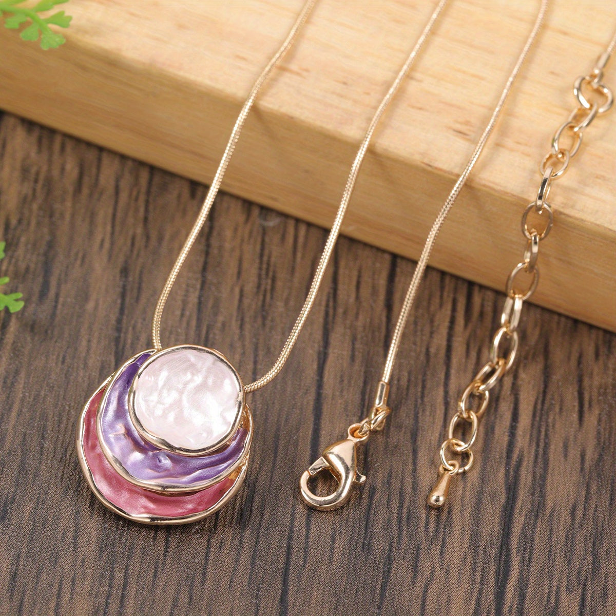1pc Durable Enamel Zinc Alloy Necklace - Stylish Golden or Silvery Chain, Unisex Design for Men and Women - Ideal Gift for Any Occasion