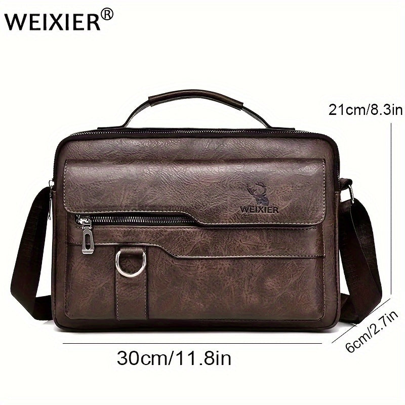 WEIXIER Crossbody Bag, Men's Shoulder Bag Vintage Hand Business Men's Casual Bag Satchel Bag For Men Gift For Father/Anniversary