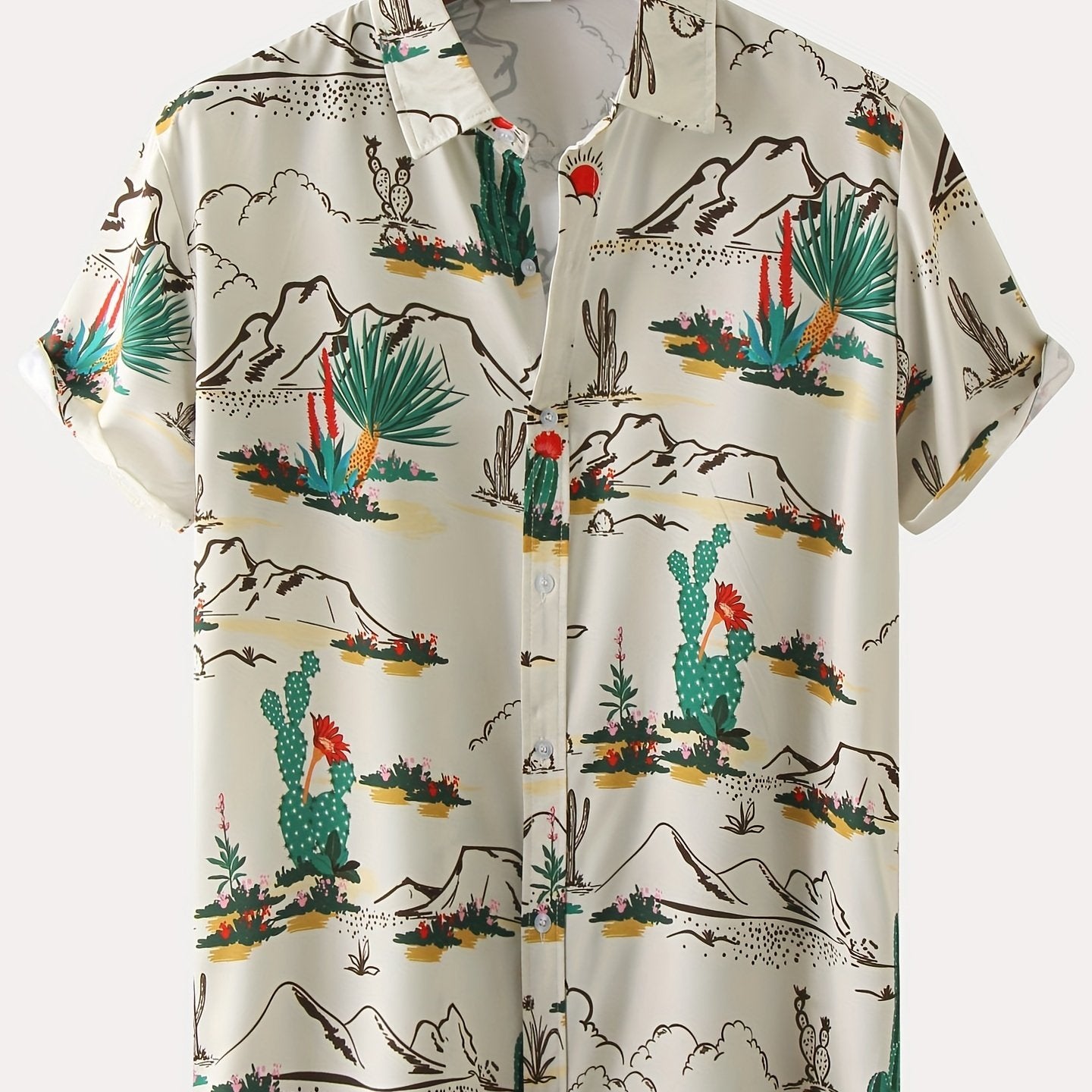 New For 2022, Men's Color Pattern Casual Short Sleeve Lapel Shirt