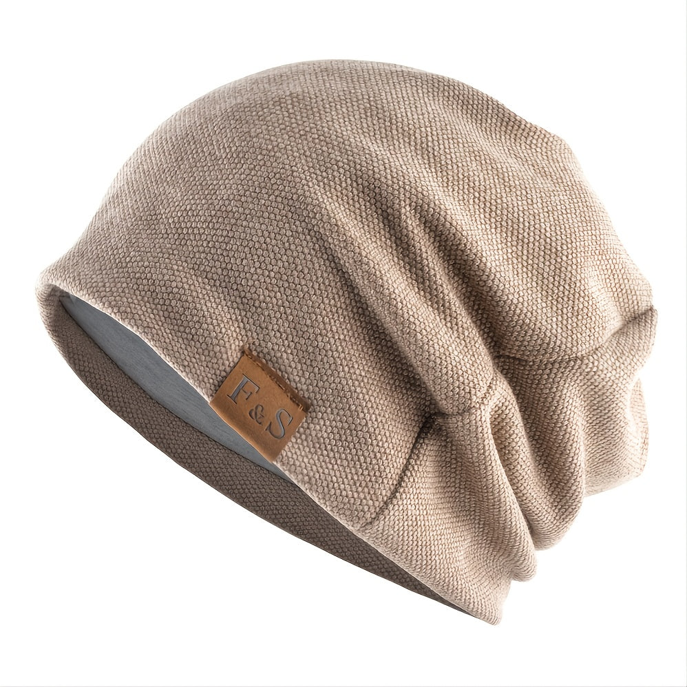 1pc Hat Letter Casual Warm Knitted Winter Hat Fashionable, Solid Hip-hop Hat For Men and Women