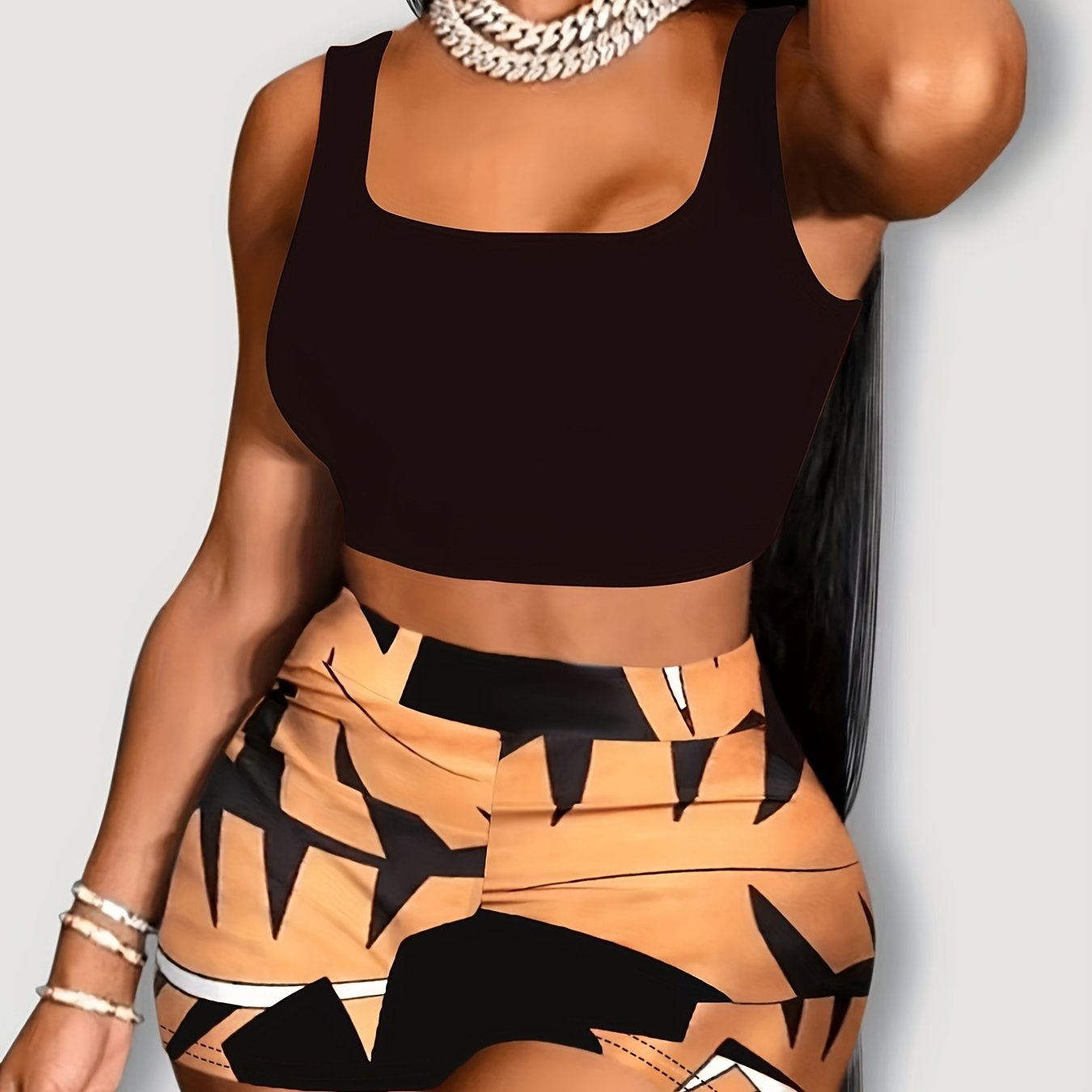 Women's Set Hawaii Beach Holiday Wind Numerical Print Tank Tops & Shorts 2 Piece Set