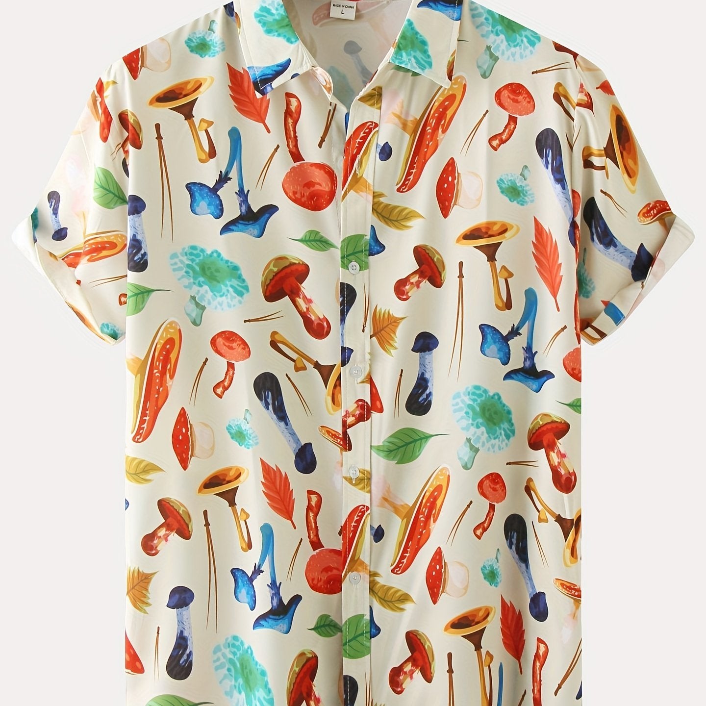 New For 2022, Men's Color Pattern Casual Short Sleeve Lapel Shirt