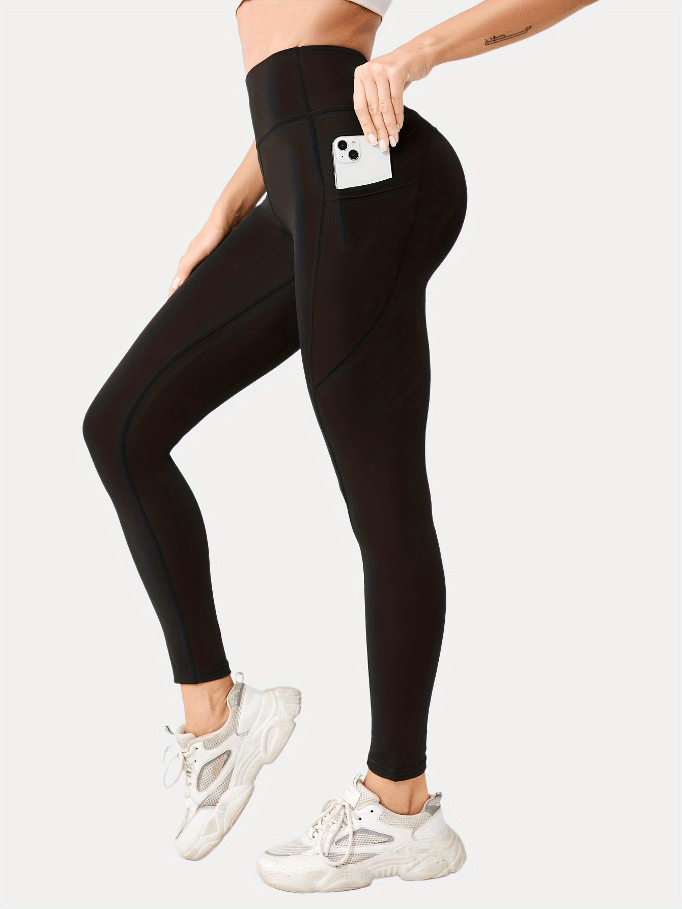 Women's Wide Waistband Sports Leggings, Comfortable Fitness Workout Running Yoga Pants, Women's Activewear