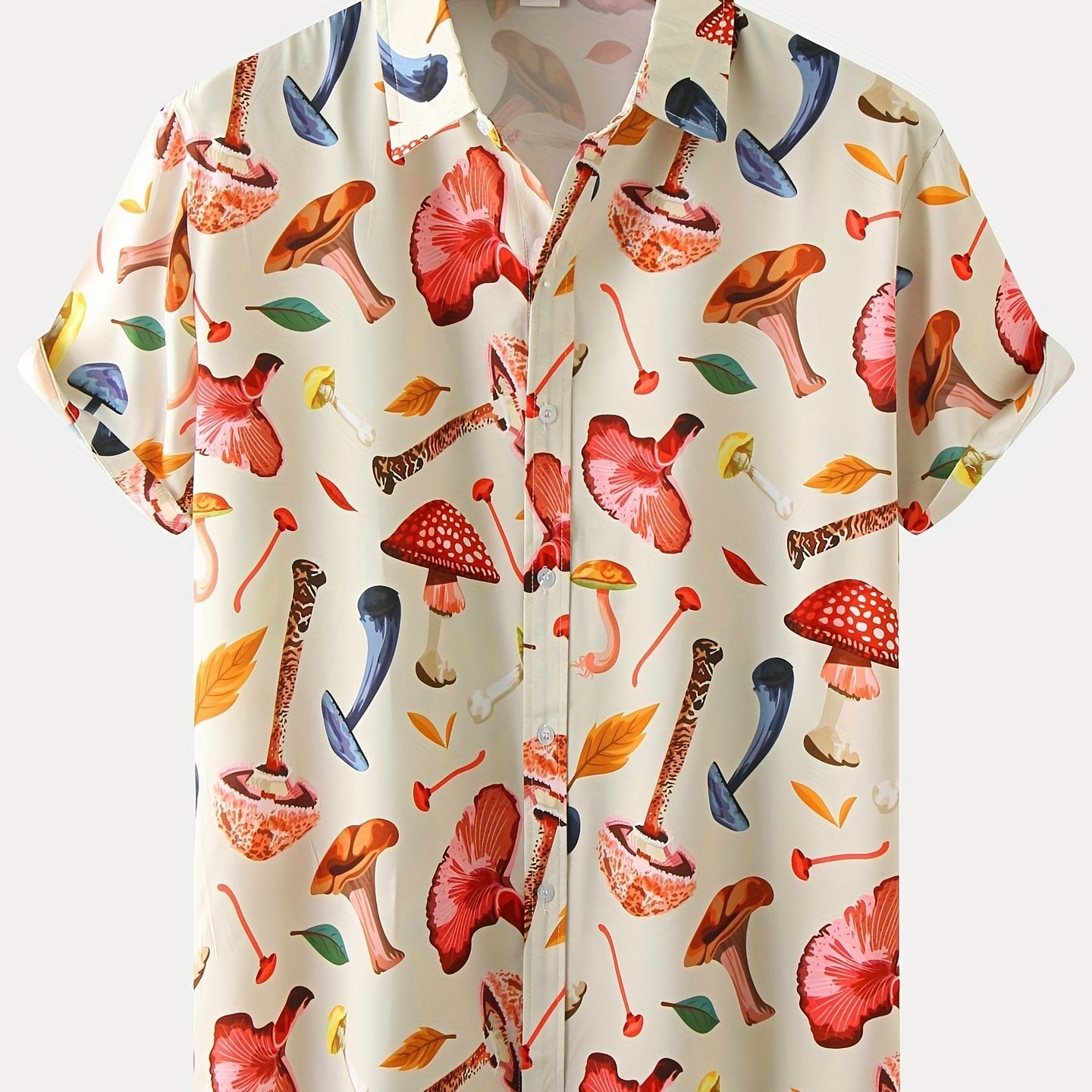 New For 2022, Men's Color Pattern Casual Short Sleeve Lapel Shirt