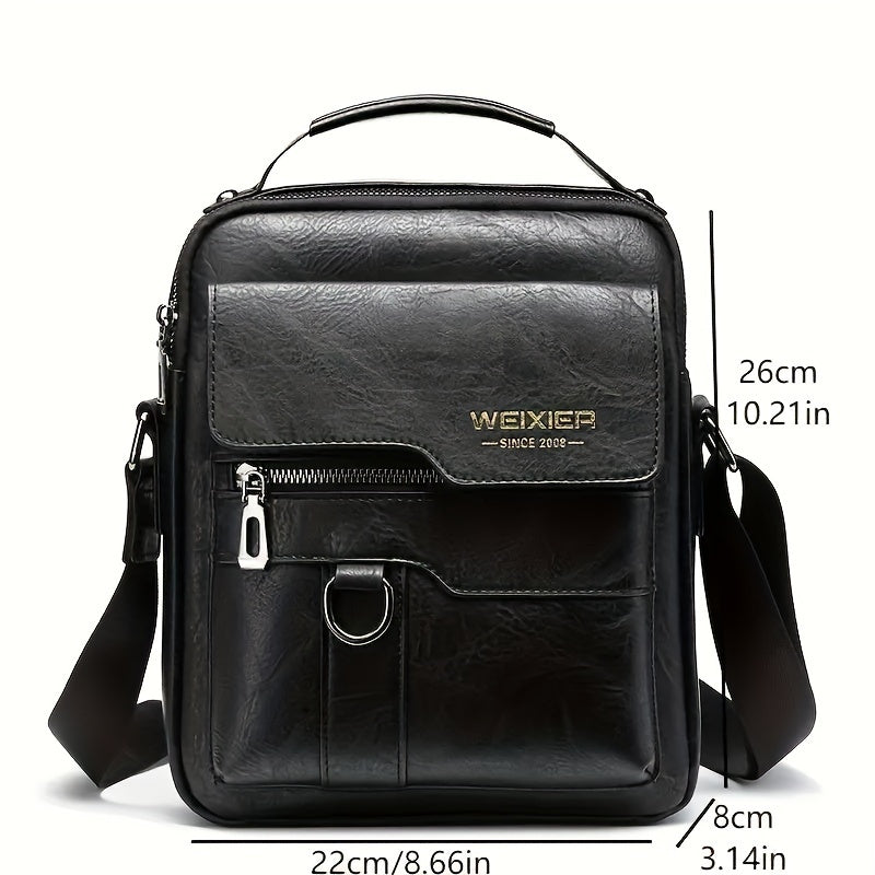 WEIXIER Crossbody Bag, Men's Shoulder Bag Vintage Hand Business Men's Casual Bag Satchel Bag For Men Gift For Father/Anniversary