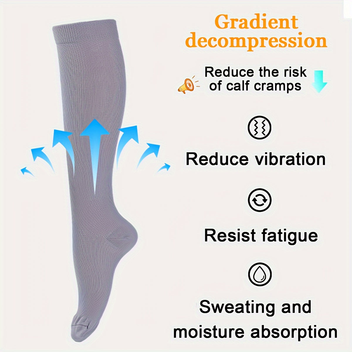 4 Pairs of Ultra-Comfortable Compression Socks - Compression for Women and Men - 15-20mmHg Graduated Support, Over the Calf Design for Maximum Comfort, Ideal for Runners, Nurses, Travelers, and Post-Workout Recovery