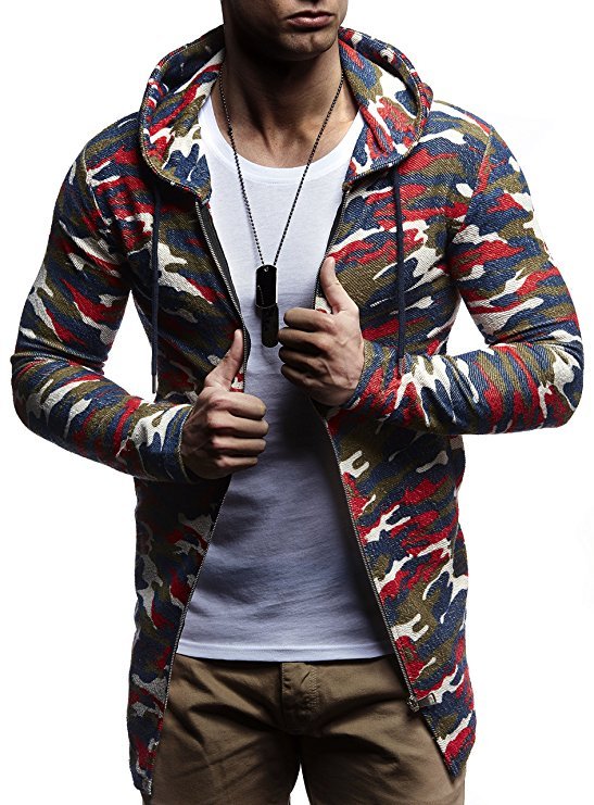 Long Hooded Long-sleeved Sweater With Split Zipper