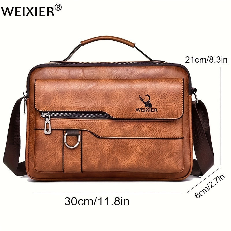 WEIXIER Crossbody Bag, Men's Shoulder Bag Vintage Hand Business Men's Casual Bag Satchel Bag For Men Gift For Father/Anniversary