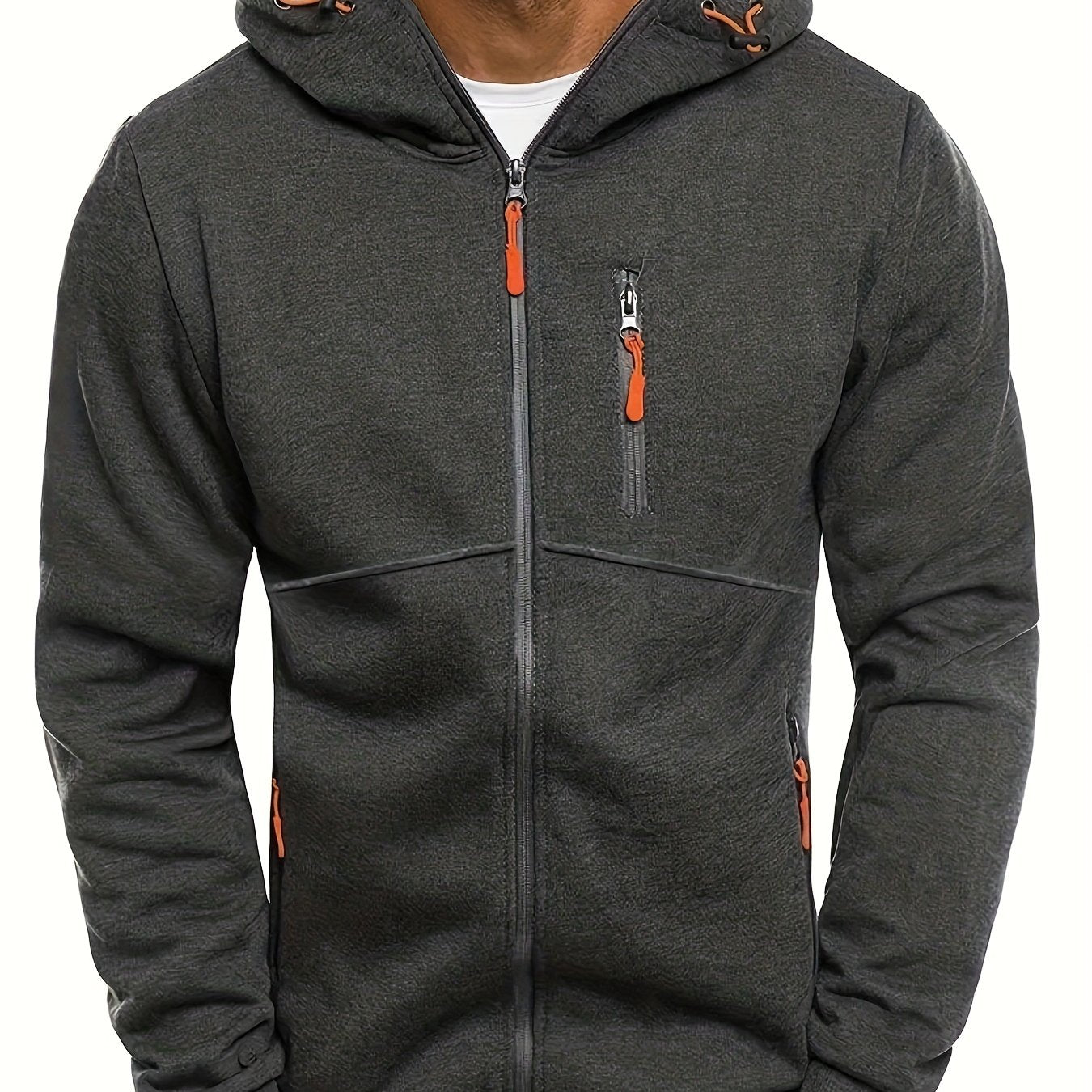 Stylish Slim Fit Hoodie - Fashion Hoodies with Long Sleeve, Lightweight, Zip Up, Kangaroo Pocket, and Comfortable Wear for Casual Occasions - Perfect for Men
