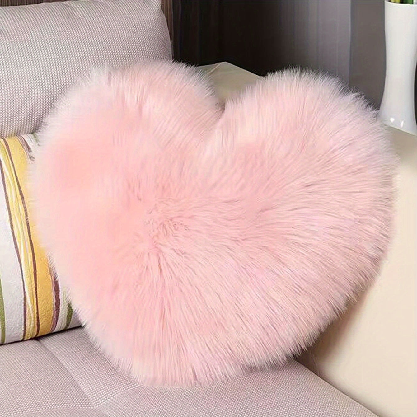 1pc Soft and Cozy Pink Heart Pillowcase for Living Room, Sofa, and Bedroom - Perfect for Adding a Touch of Romance and Comfort to Your Home Decor
