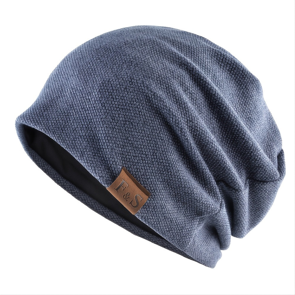 1pc Hat Letter Casual Warm Knitted Winter Hat Fashionable, Solid Hip-hop Hat For Men and Women