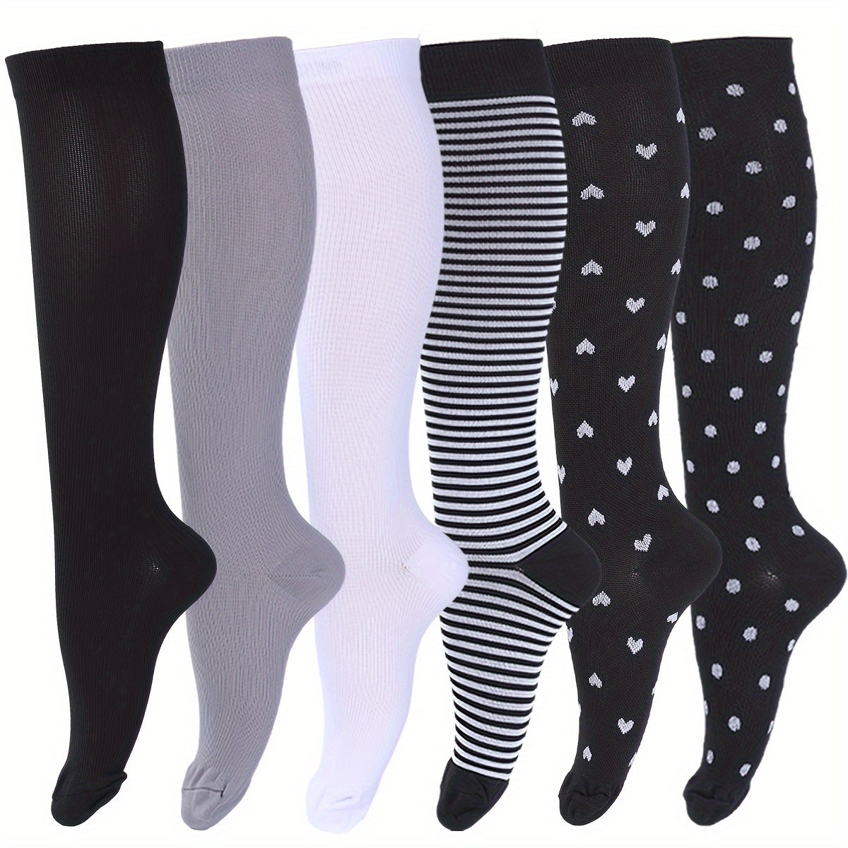 15-20mmHg Graduated Compression Copper Compression Socks - 6 Pairs For Women And Men - Improved Circulation And Reduced Swelling