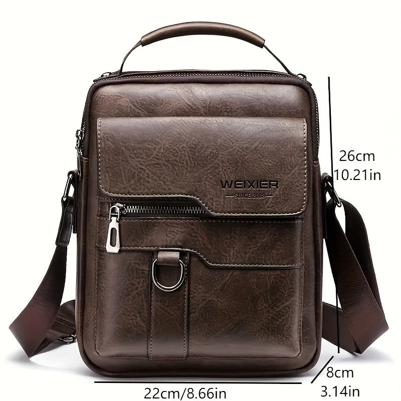 WEIXIER Crossbody Bag, Men's Shoulder Bag Vintage Hand Business Men's Casual Bag Satchel Bag For Men Gift For Father/Anniversary