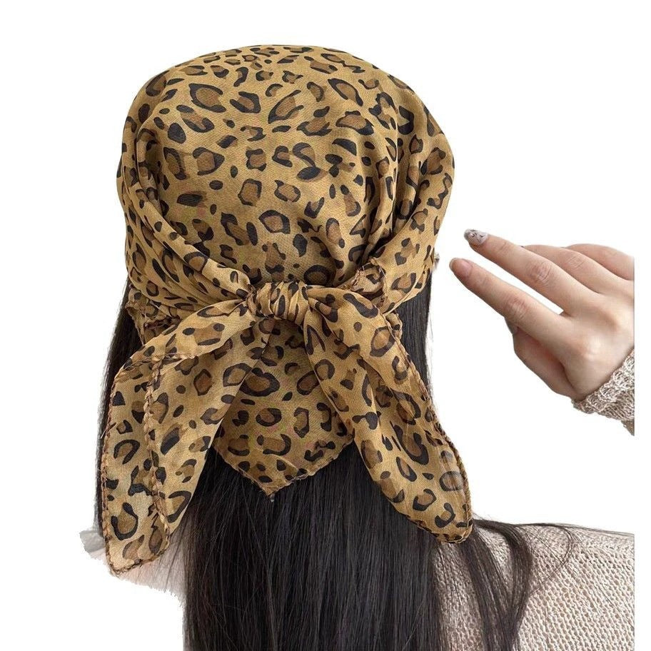 Retro Leopard Headscarf Women Girlhigh Quality Comfortablehe