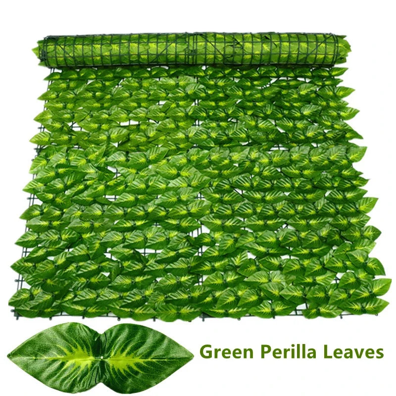 Privacy Fence Screen Faux Ivy Leaf Hedges 200/100cm Long Leaf Fence Panels Indoor Outdoor Garden Deck Balcony Screen
