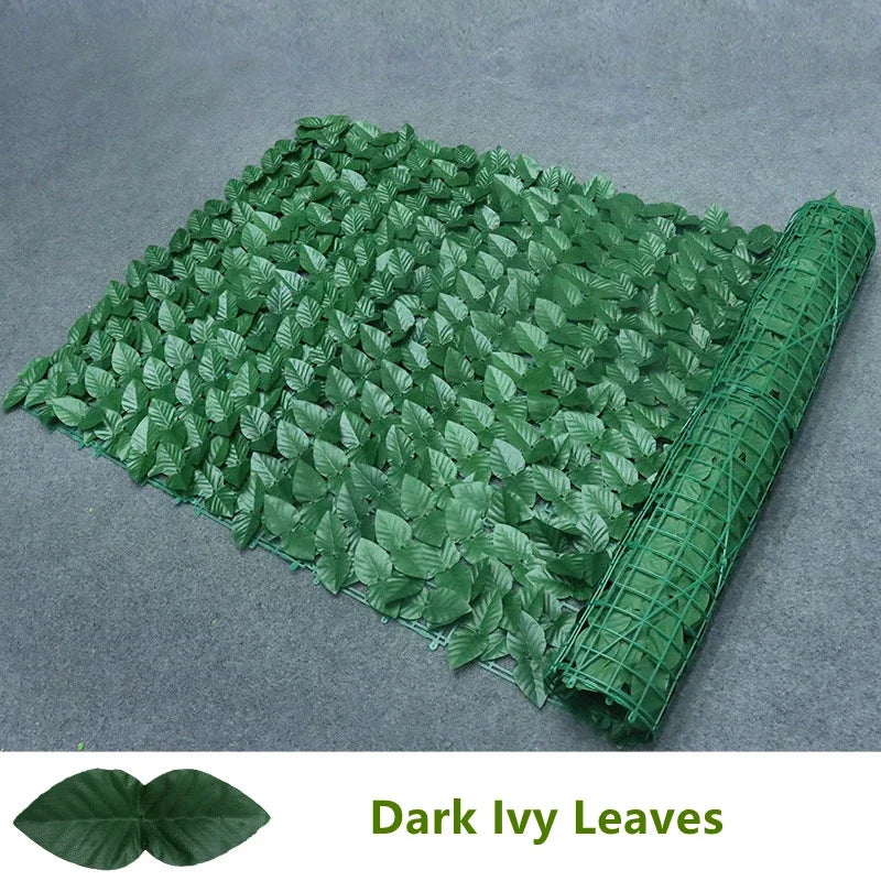 Privacy Fence Screen Faux Ivy Leaf Hedges 200/100cm Long Leaf Fence Panels Indoor Outdoor Garden Deck Balcony Screen