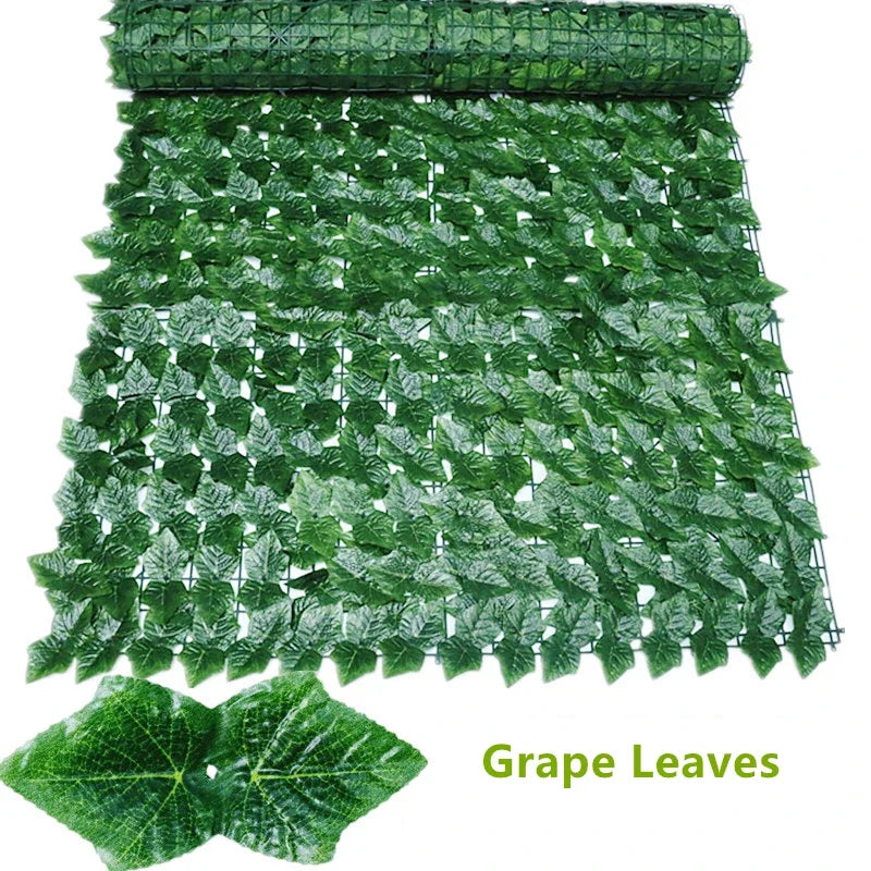 Privacy Fence Screen Faux Ivy Leaf Hedges 200/100cm Long Leaf Fence Panels Indoor Outdoor Garden Deck Balcony Screen