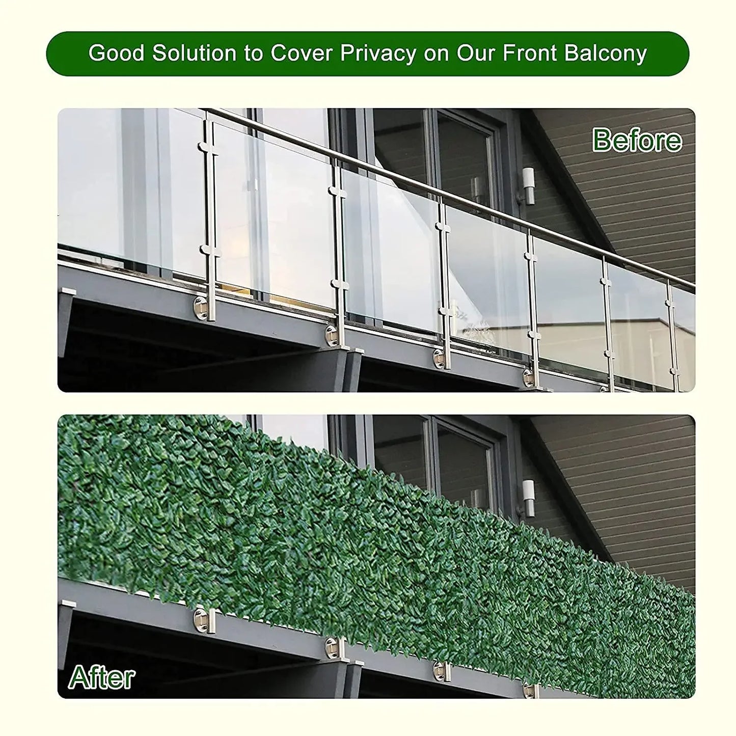 Privacy Fence Screen Faux Ivy Leaf Hedges 200/100cm Long Leaf Fence Panels Indoor Outdoor Garden Deck Balcony Screen