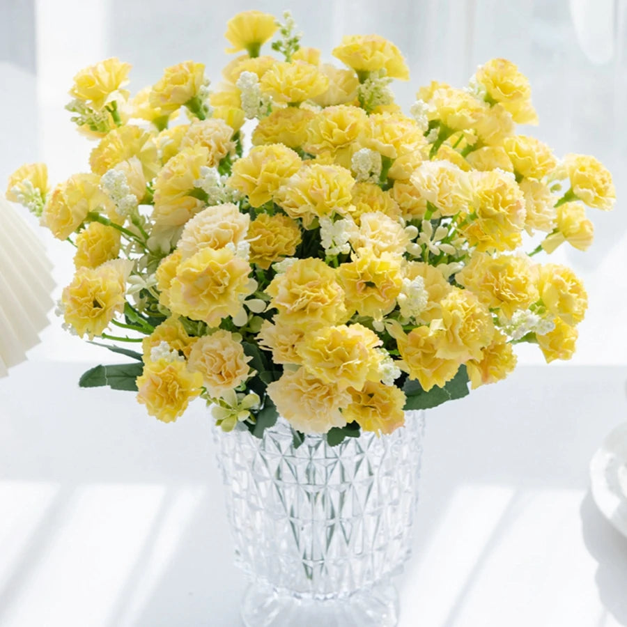 5 forks 15 heads small carnation for wedding arch decor christmas Garland accessories home Floral Arrangement artificial flowers