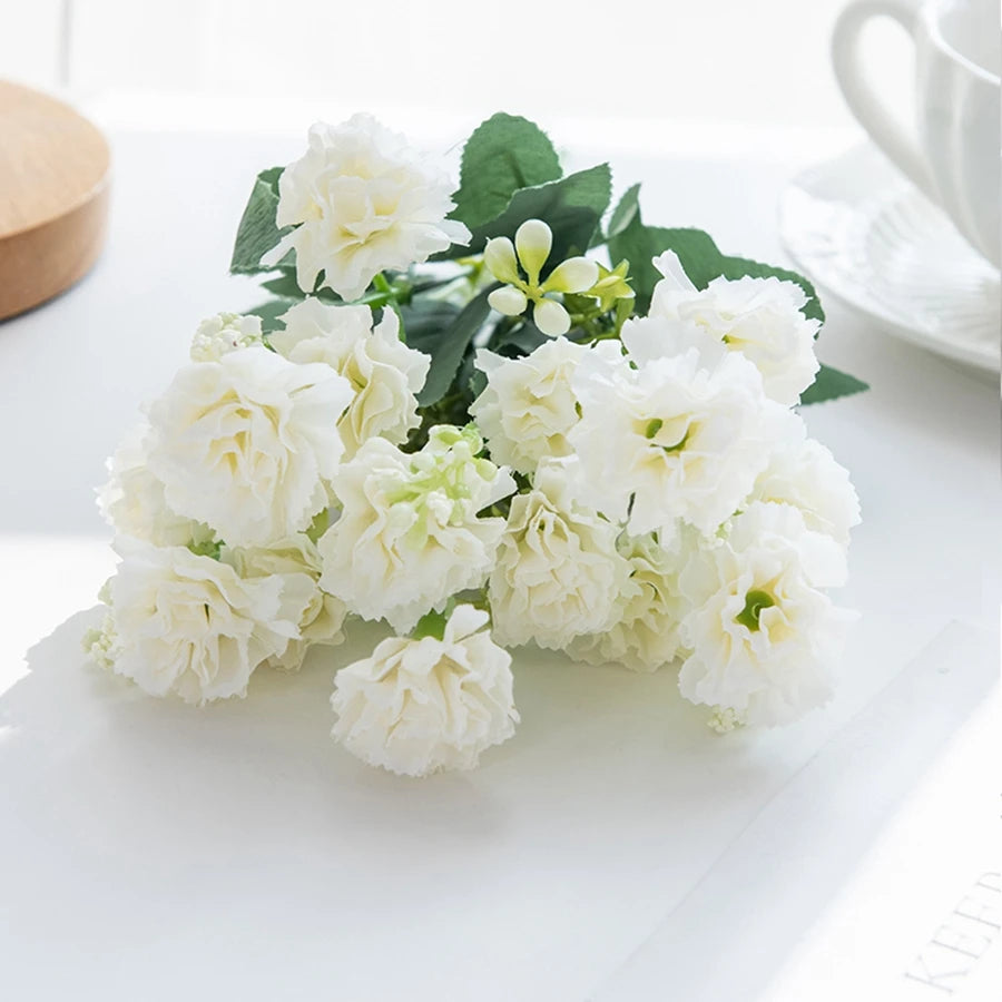 5 forks 15 heads small carnation for wedding arch decor christmas Garland accessories home Floral Arrangement artificial flowers
