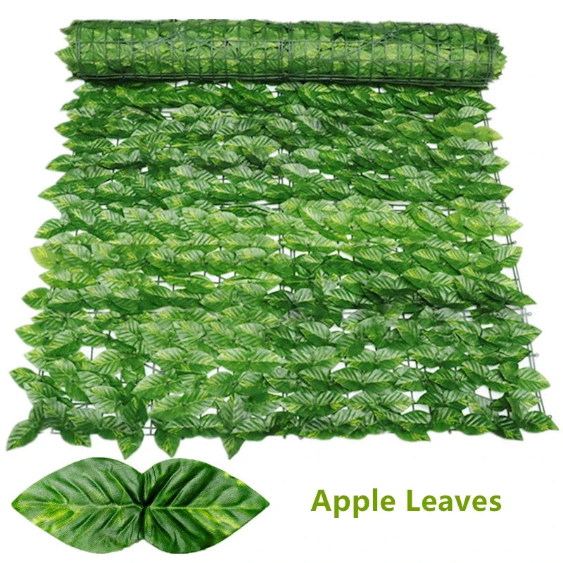 Privacy Fence Screen Faux Ivy Leaf Hedges 200/100cm Long Leaf Fence Panels Indoor Outdoor Garden Deck Balcony Screen