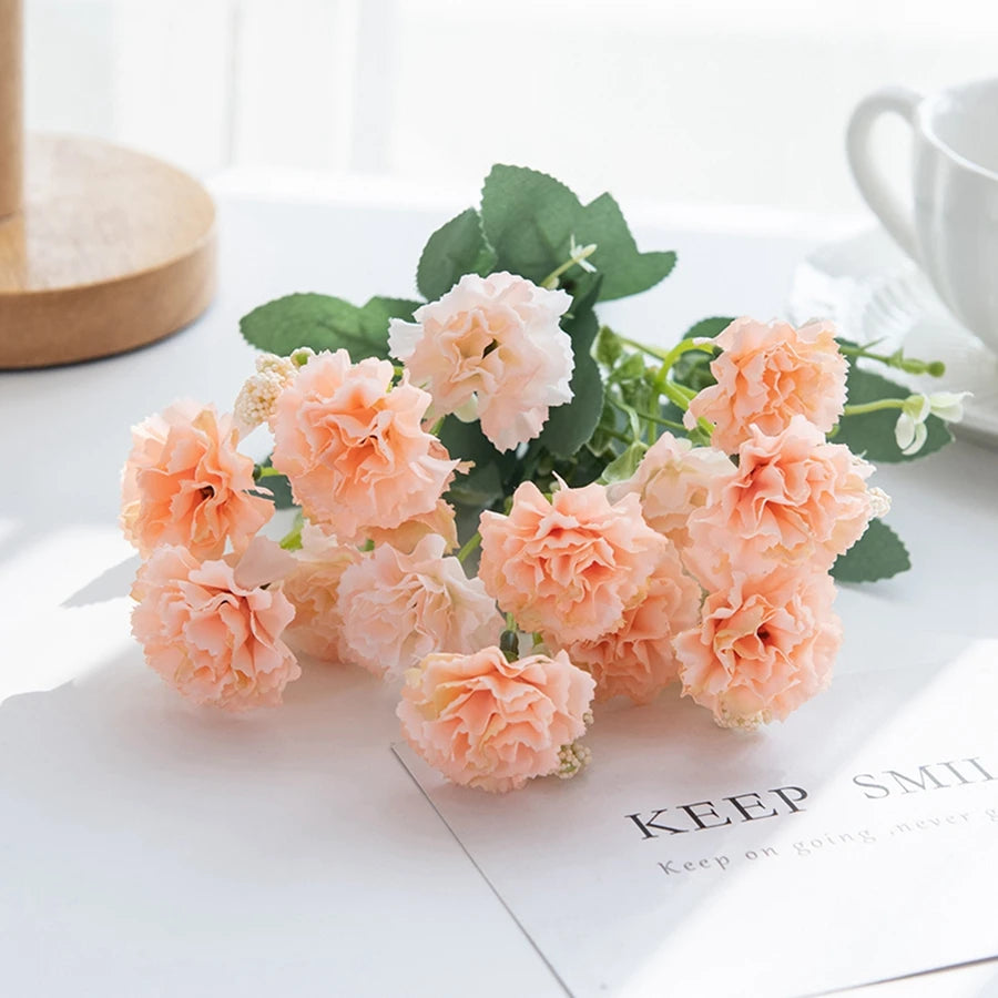5 forks 15 heads small carnation for wedding arch decor christmas Garland accessories home Floral Arrangement artificial flowers