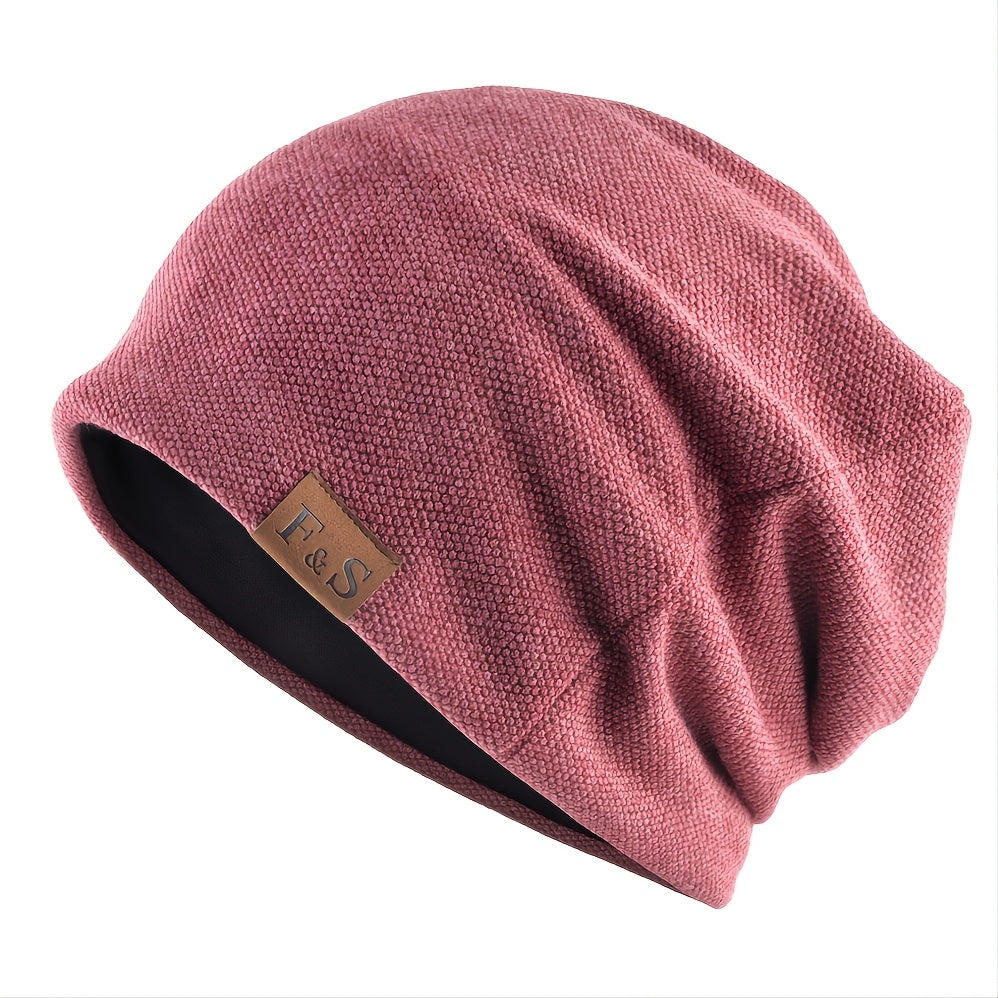 1pc Hat Letter Casual Warm Knitted Winter Hat Fashionable, Solid Hip-hop Hat For Men and Women