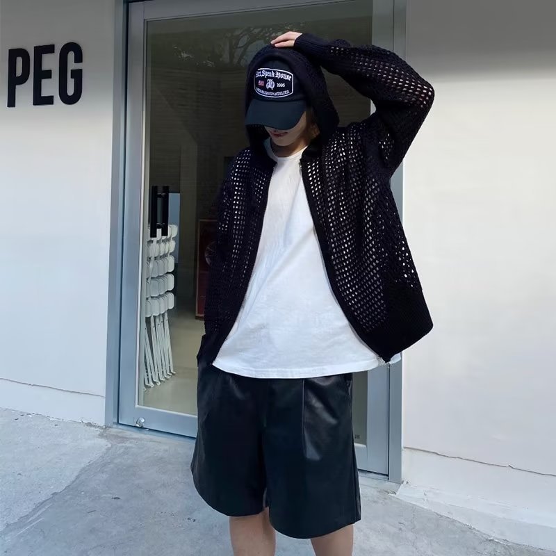 Boys Hooded Breathable Casual Zipper Cardigan Sweater Coat