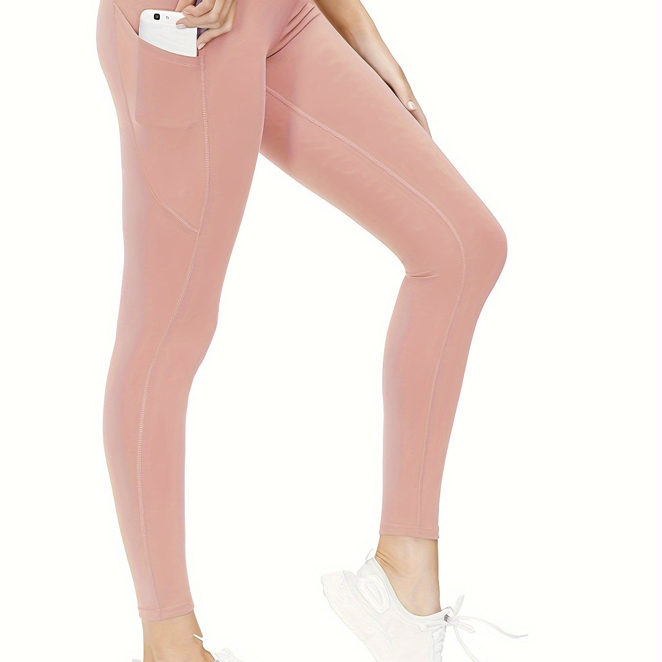 Women's Wide Waistband Sports Leggings, Comfortable Fitness Workout Running Yoga Pants, Women's Activewear