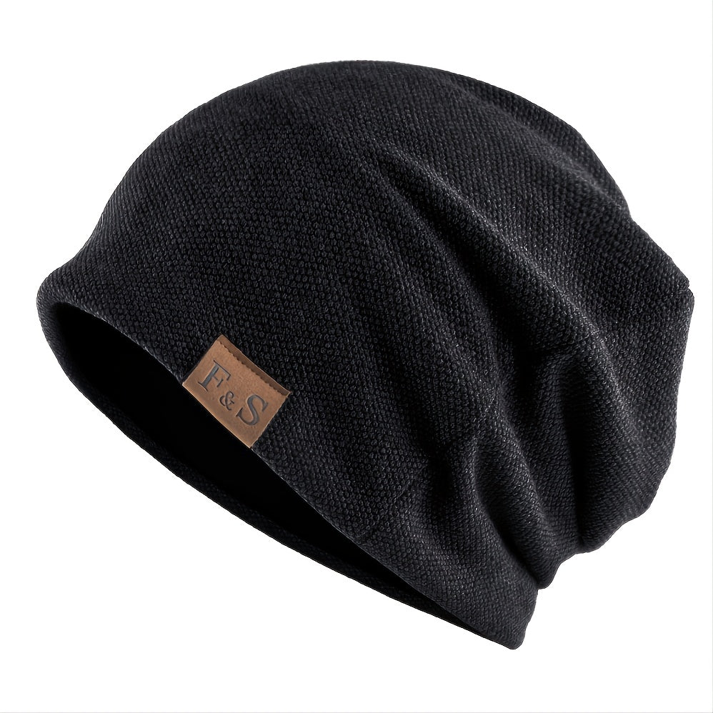 1pc Hat Letter Casual Warm Knitted Winter Hat Fashionable, Solid Hip-hop Hat For Men and Women