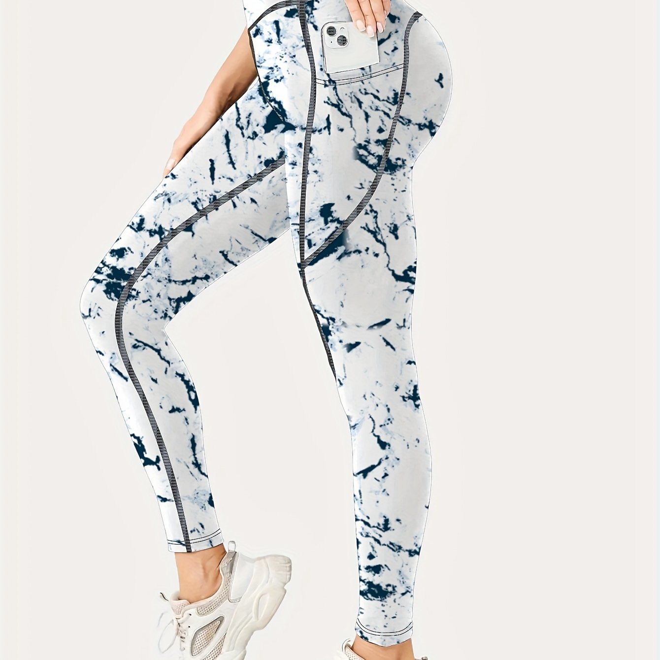 Women's Wide Waistband Sports Leggings, Comfortable Fitness Workout Running Yoga Pants, Women's Activewear