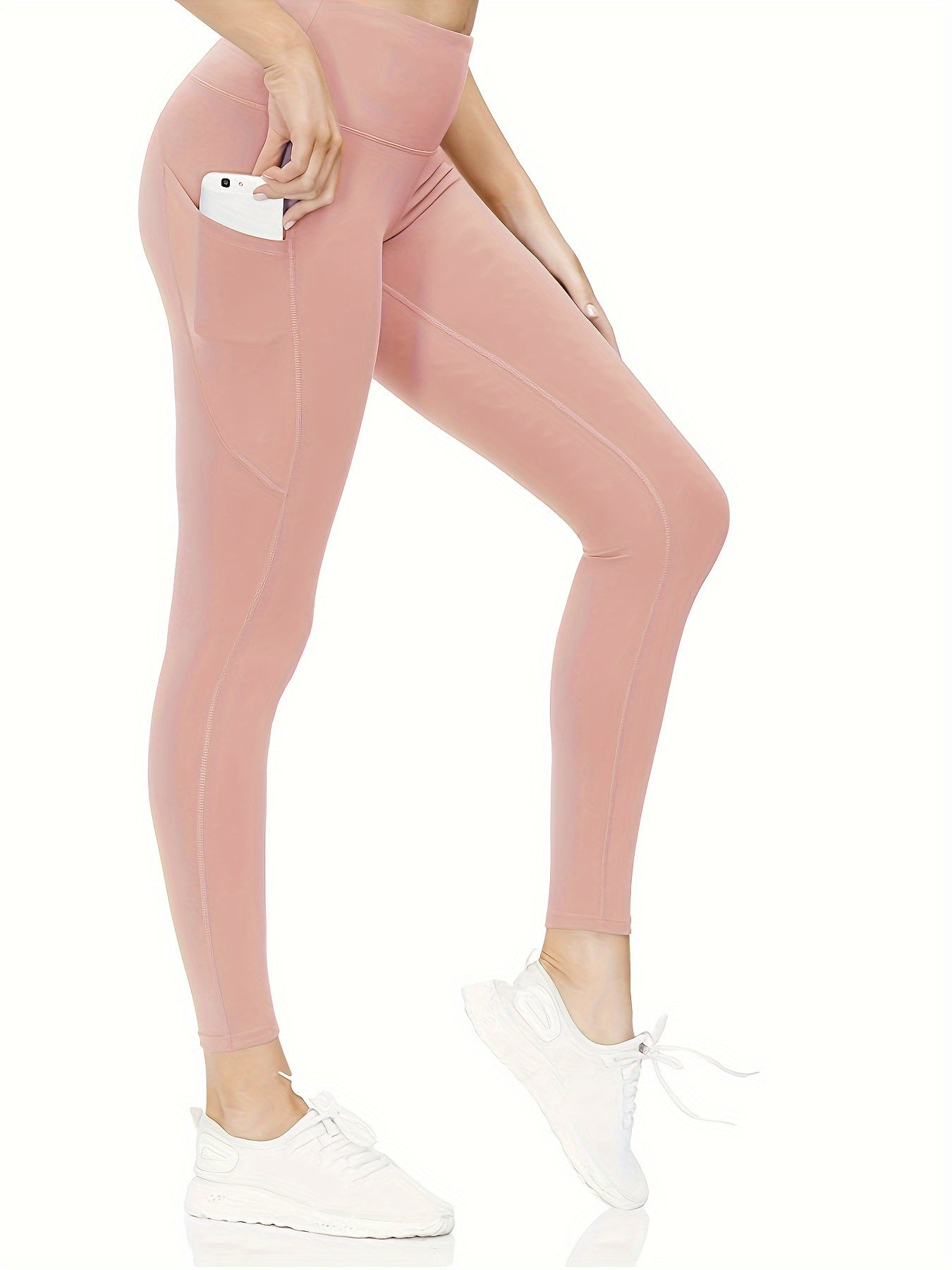 Women's Wide Waistband Sports Leggings, Comfortable Fitness Workout Running Yoga Pants, Women's Activewear