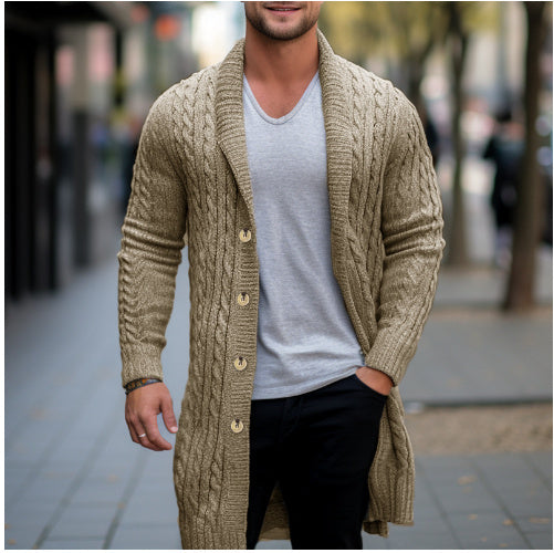 Mid-length Pocket Cardigan Sweater Coat