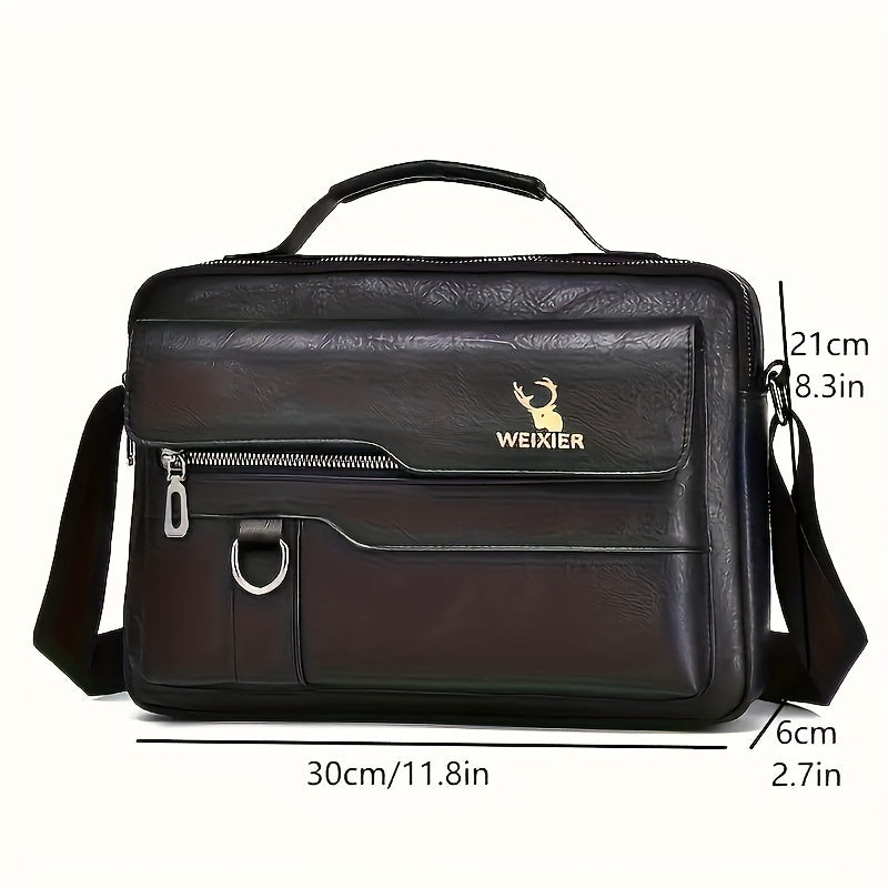 WEIXIER Crossbody Bag, Men's Shoulder Bag Vintage Hand Business Men's Casual Bag Satchel Bag For Men Gift For Father/Anniversary