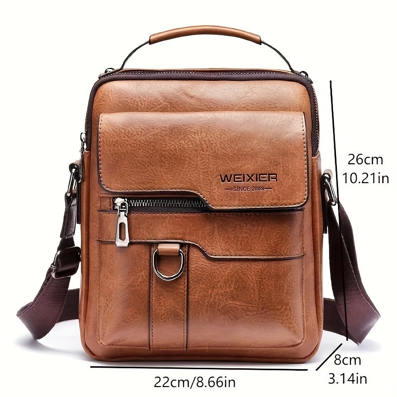 WEIXIER Crossbody Bag, Men's Shoulder Bag Vintage Hand Business Men's Casual Bag Satchel Bag For Men Gift For Father/Anniversary