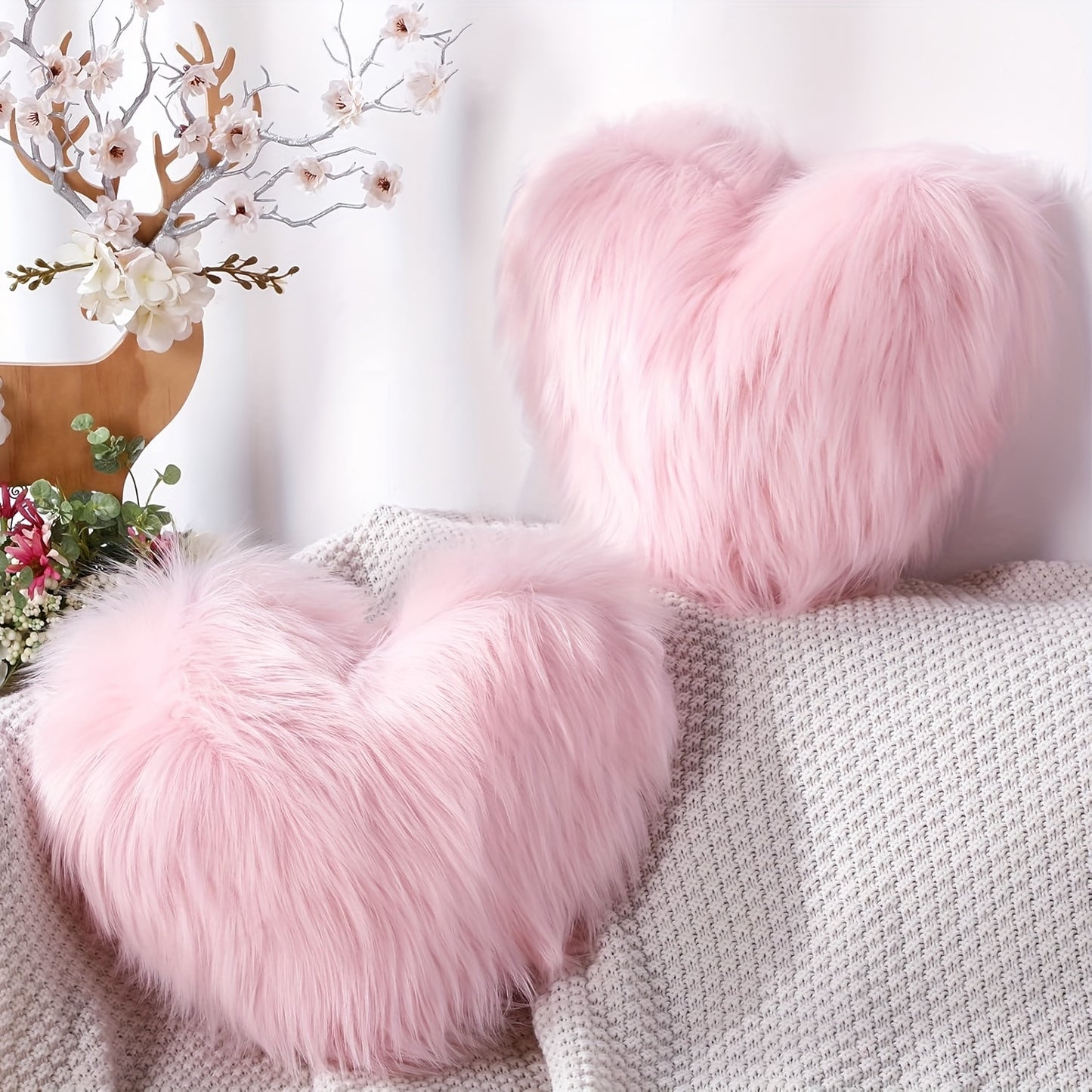 1pc Soft and Cozy Pink Heart Pillowcase for Living Room, Sofa, and Bedroom - Perfect for Adding a Touch of Romance and Comfort to Your Home Decor