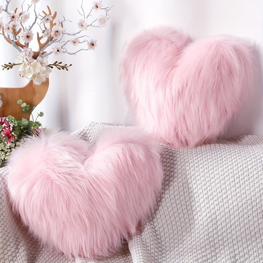 1pc Soft and Cozy Pink Heart Pillowcase for Living Room, Sofa, and Bedroom - Perfect for Adding a Touch of Romance and Comfort to Your Home Decor