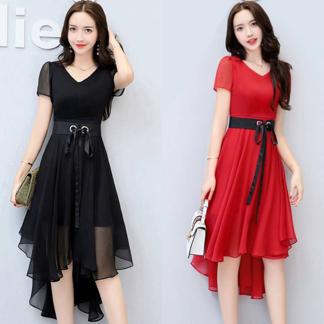 Summer Women's Clothing Slimming Midi Dress