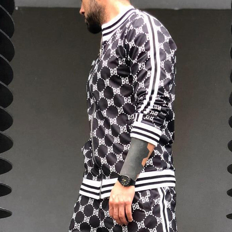 Print sports sweater thin fitness