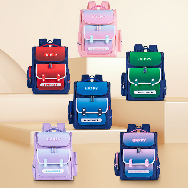 British Style Lightweight And Large Capacity Spine Protection Children's Schoolbag