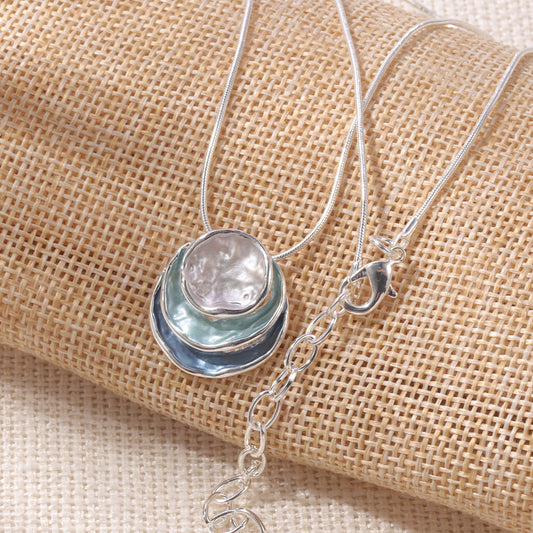 1pc Durable Enamel Zinc Alloy Necklace - Stylish Golden or Silvery Chain, Unisex Design for Men and Women - Ideal Gift for Any Occasion