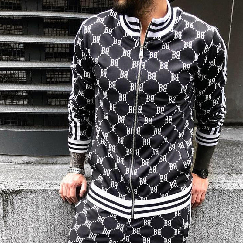 Print sports sweater thin fitness