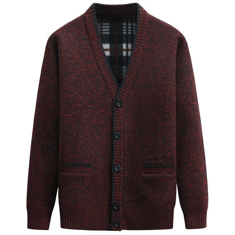 Men's V-neck sweater autumn and winter jacket