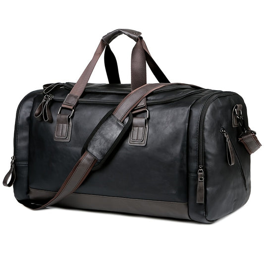 Large Weekend Bag Men Quality PU Leather Travel Carry On Luggage Bag Duffel Handbag Casual Traveling Tote