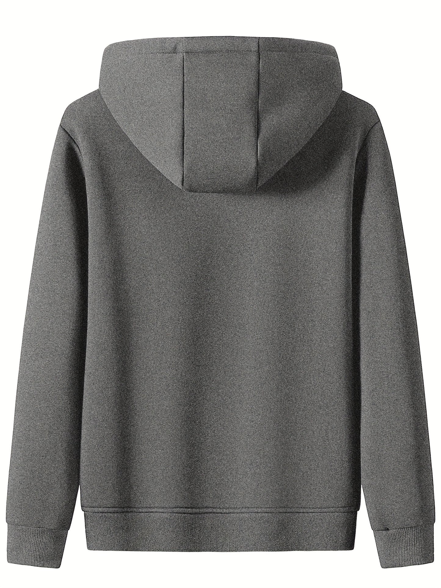 Cozy Fleece Thermal Hooded Jacket for Men - Soft, Warm, and Water-Resistant with Zipper Closure and Adjustable Drawstrings for Winter Outdoor Activities - Perfect for Casual Daily Wear, Hiking, Camping, and Skiing