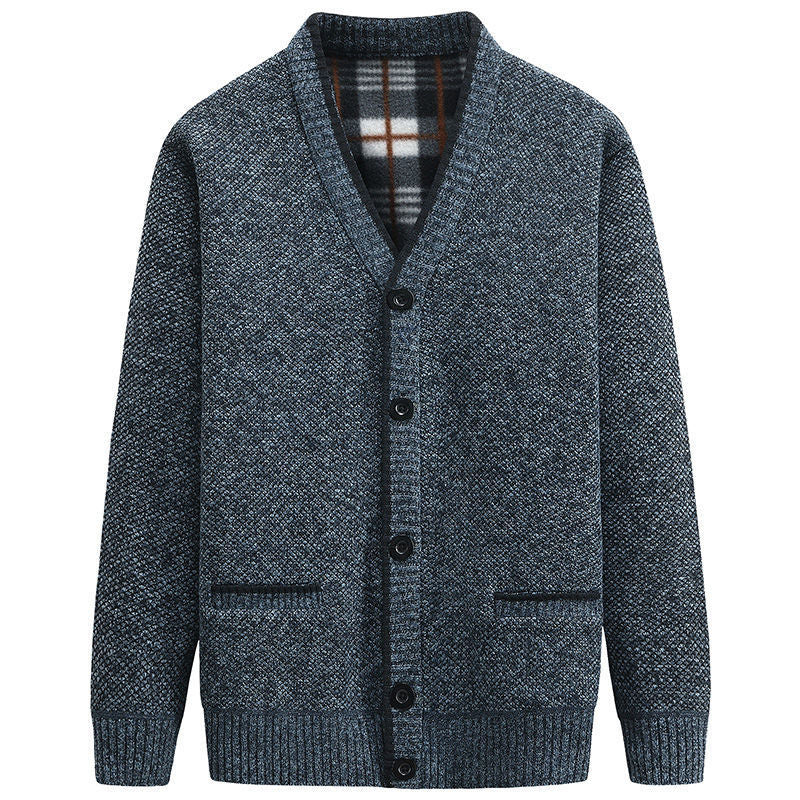 Men's V-neck sweater autumn and winter jacket