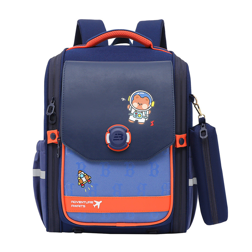 One Piece Dropshipping Primary School Student Schoolbag Boys And Girls Burden Reduction Spine Protection